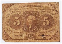 ANTIQUE US FRACTIONAL CURRENCY NOTE