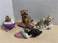 Lot Of 4 Yorkie Dog Collectibles
