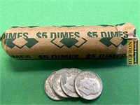 Silver Roosevelt Uncirculated Dime Roll