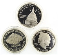 (3) US Mint Commemorative Silver ProofDollars