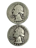 Set of 2 Washington Quarters Silver