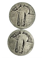 Set of 2 Standing Liberty Silver quarters