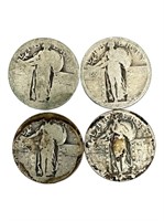 Set of 4 Standing Liberty Silver quarters