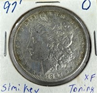 1897-O Silver Morgan Dollar (Simi-Key w/toning)