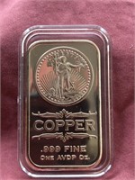 1oz 999 fine copper bar