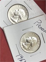 Lot of 2 1963 silver quarters