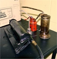 OIL CANS AND GREASE GUN