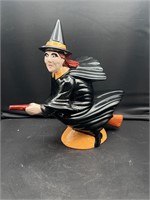 1971 signed ceramics witch on broom