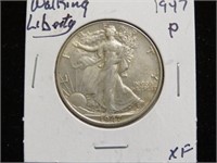 1947 P WALKING LIBERTY HALF DOLLAR 90%