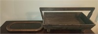 2 wooden decorative trays