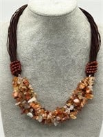Stunning Carnelian Agate Artisan Designer Necklace