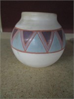 Signed Miki Savage Pottery Vase marble glaze