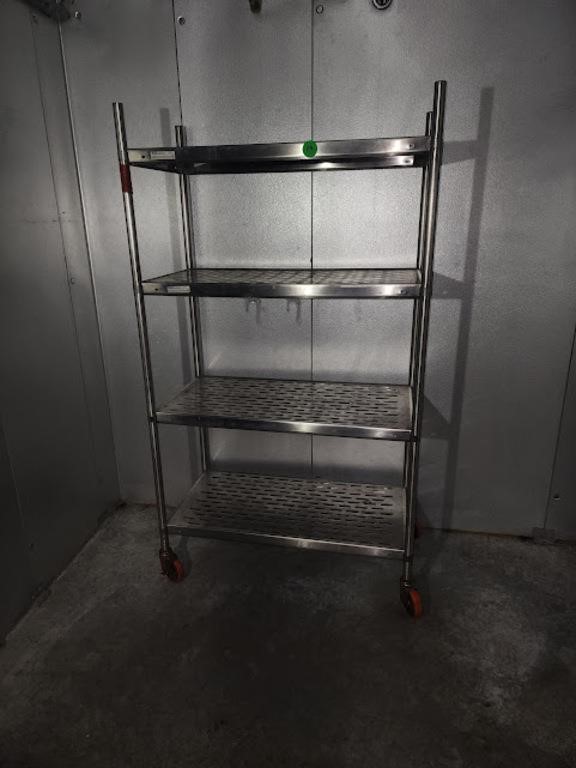 ROLLING SS RACK 36" X 21" SHELVES