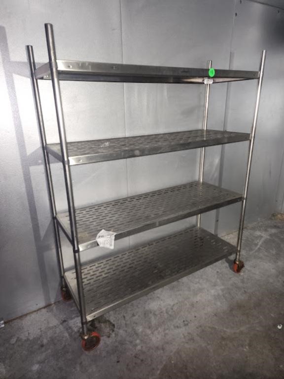 ROLLING SS RACK 60" X 21" SHELVES