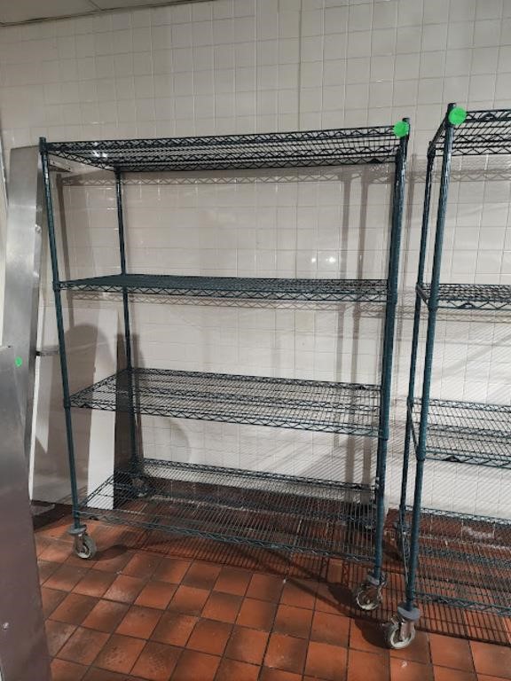 ROLLING COATED METRO RACKS 60" X 24" SHELVES