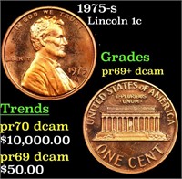 Proof 1975-s Lincoln Cent 1c Grades GEM++ Proof De