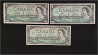 3 - 1967 Canada One Dollar Replacement Note
