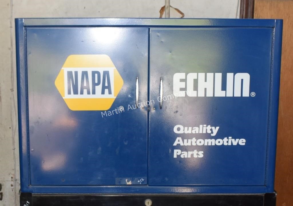 NAPA Parts Cabinet w/ Misc. Parts