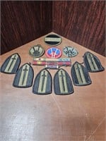 10 PATCHES AND 7 MILITARY BARS?