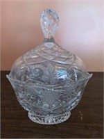 Tall crystal oval candy dish with lid "Shannon"