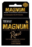 Trojan Magnum Raw 3pk Large Size Latex Condoms