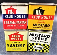 4 Vintage Spice tins