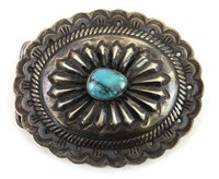 Sterling Silver and Turquois Belt Buckle