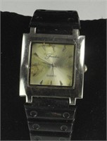 VINTAGE FONDINI QUARTZ BLACK AND SILVER WATCH