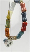 MULTI COLOR CERAMIC BEADED STRETCH BRACELET