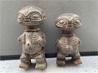 African Pigmy Wood Male & Female Statues