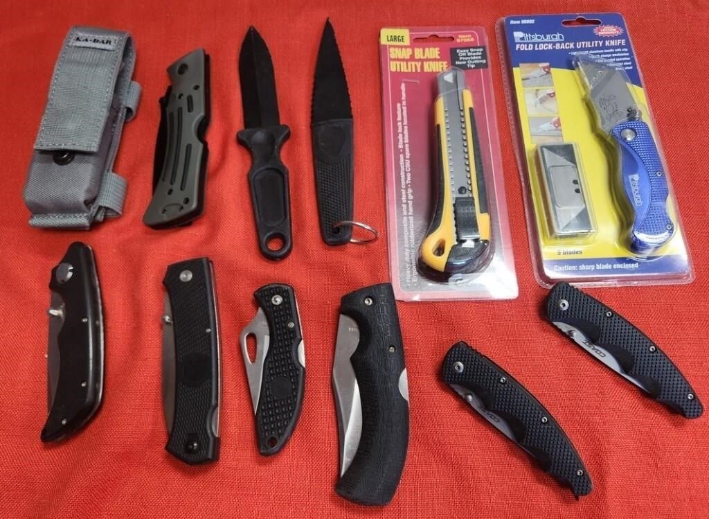 W - MIXED LOT OF FOLDING & OTHER KNIVES (W10)