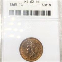 1865 Indian Head Penny ANACS - MS 62 RB