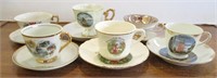 6 Souvenir Cups & Saucers