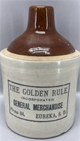 Antique Eureka, SD 'The Golden Rule' crock jug