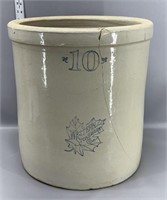 Antique 10 gallon western stoneware crock