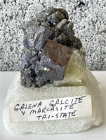Galena Calcite & Marcasite Tri-State