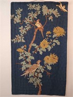 Large Bird And Flower Tapestry With Asian Flare