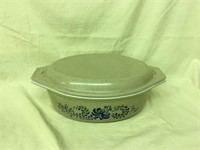 Pyrex HOMESTEAD STENCIL Oval Casserole with Lid