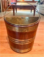 Mahogany and Brass Peat Bucket