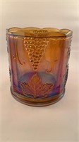 Vintage Amber Carnival Glass Canister