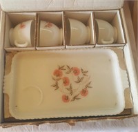 vintage Fleurette snack set in box