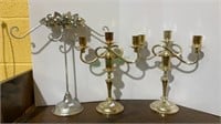 One silver tone table decoration, matching pair of