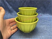 (3) Chantal green small bowls (4 - 8 - 12oz)