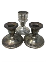 Sterling silver candle stick holders reinforced