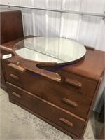 3-drawer dresser w/ round mirror, 42Wx34T(dresser)