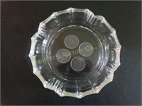 Glass Coin cigar ash tray, 7 1/2"d