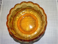 Coin glass bowl, 7"d