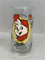 1985 Alvin the chipmunks character glass