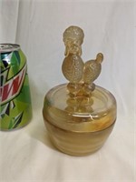 Jeannette Glass Poodle Trinket Box 6" tall