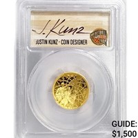 2020-W $5 1/4 oz Gold Kunz HOF PCGS PR70 DCAM